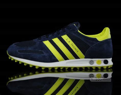 adidas la trainer navy neon yellow|Men .